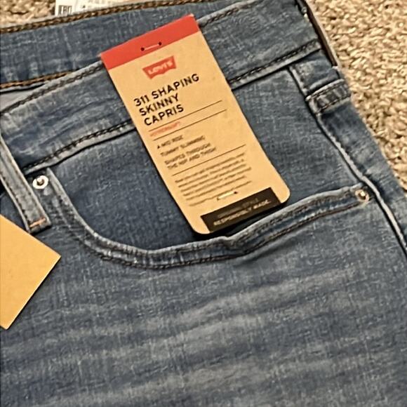 NWT Levi’s Jeans 311 Shaping Skinny Capris Womens Blue Stretch Mid Rise 24W NEW - Picture 4 of 16